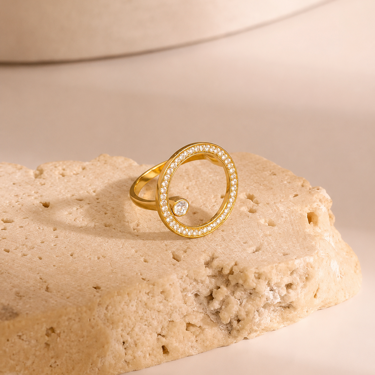 Rhinestone Circle Ring