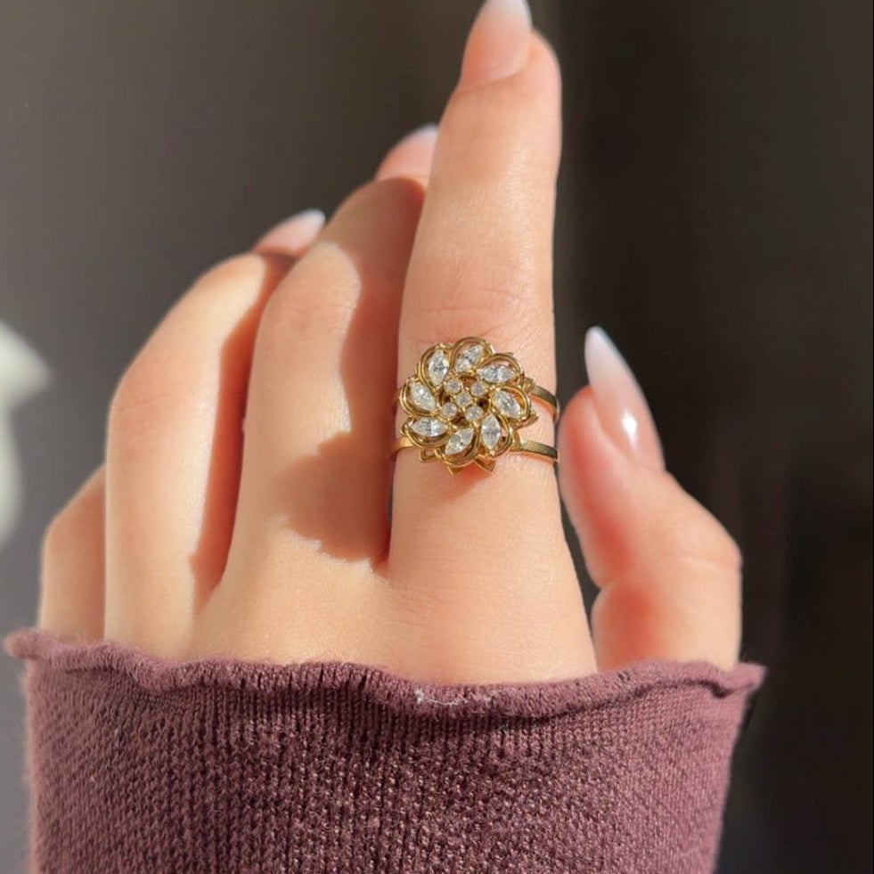Flower Zircon Ring