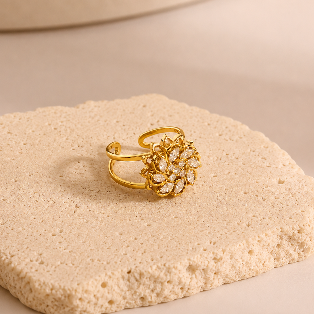 Flower Zircon Ring