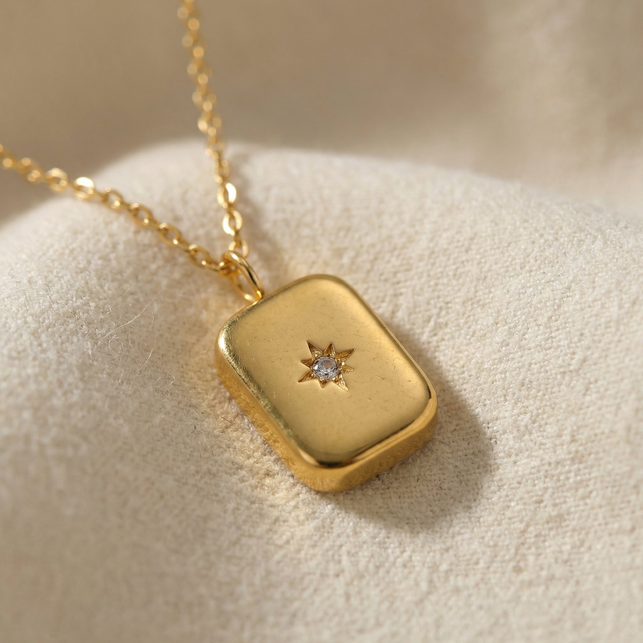 Double Layer Bead Cuban Square Star Necklace