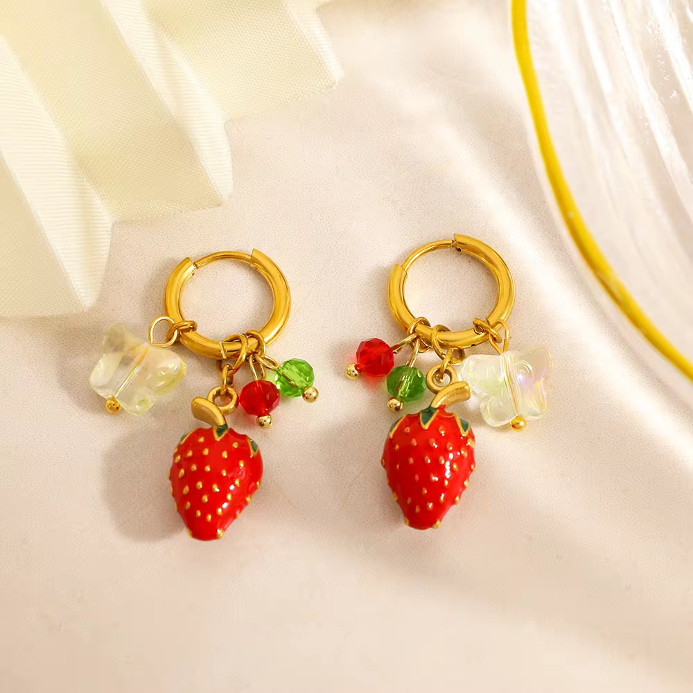 Strawberry Drop Earrings