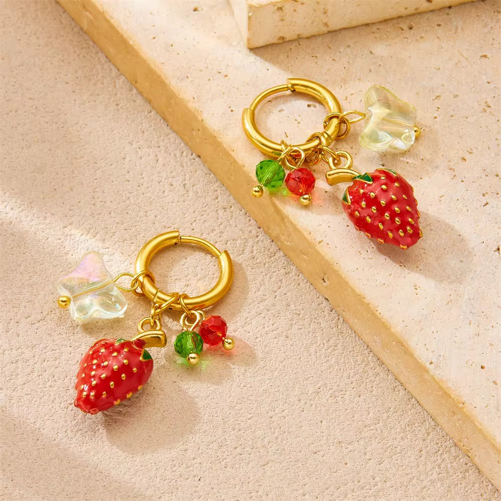 Strawberry Drop Earrings