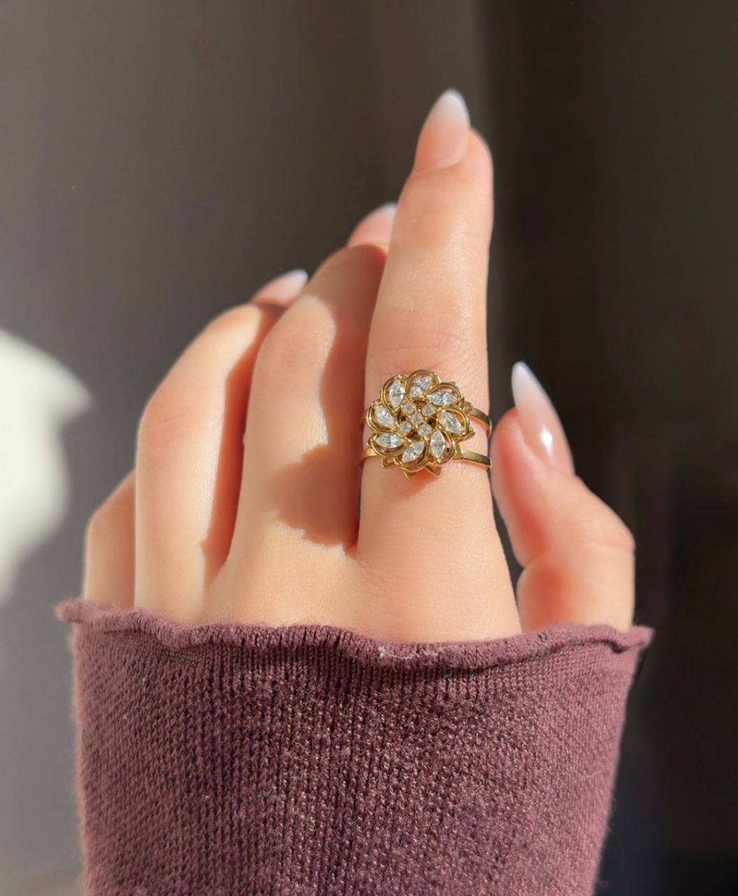 Flower Zircon Ring