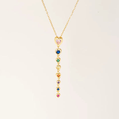 Colorful Zircon Heart Necklace