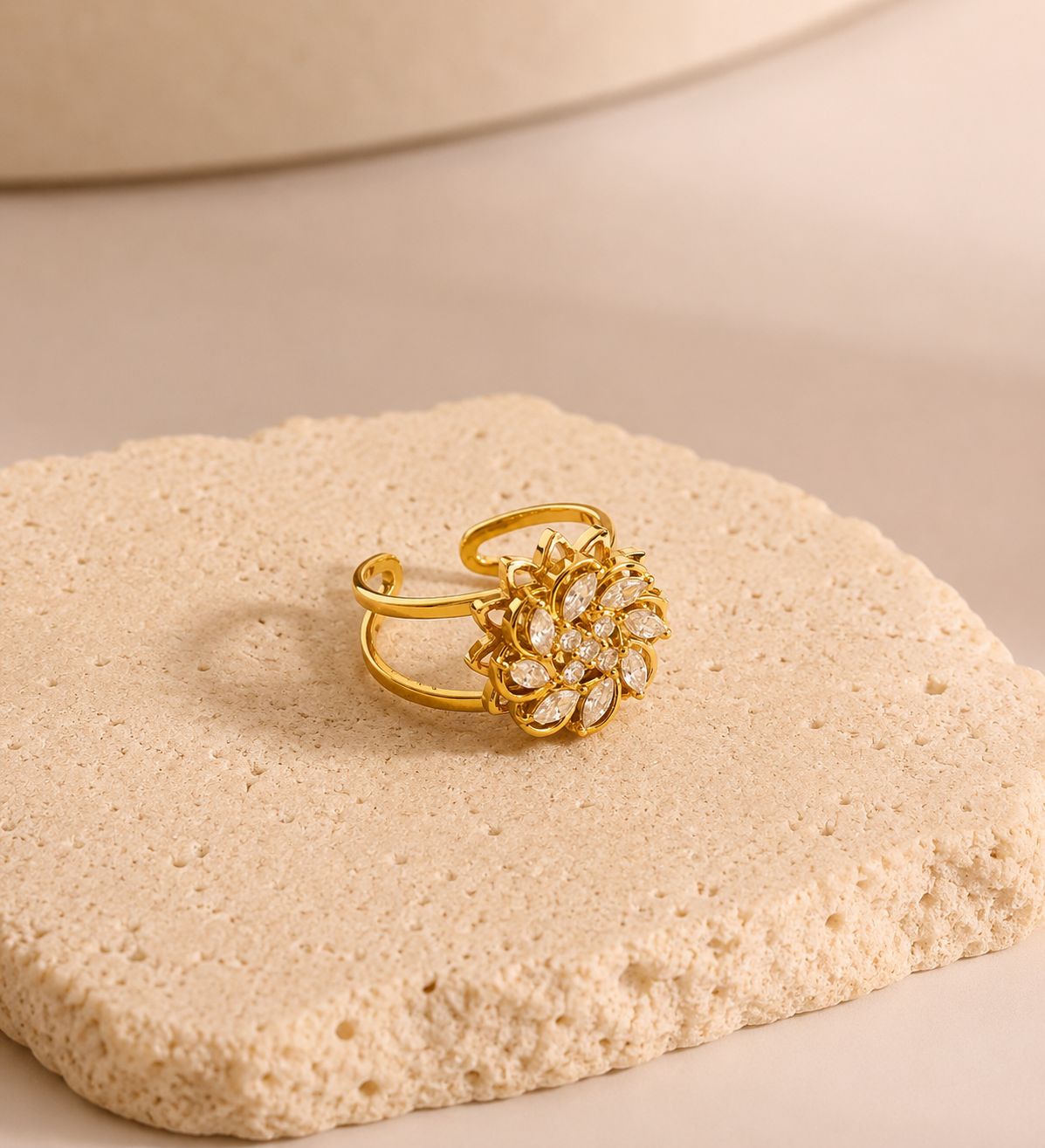 Flower Zircon Ring