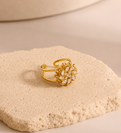Flower Zircon Ring