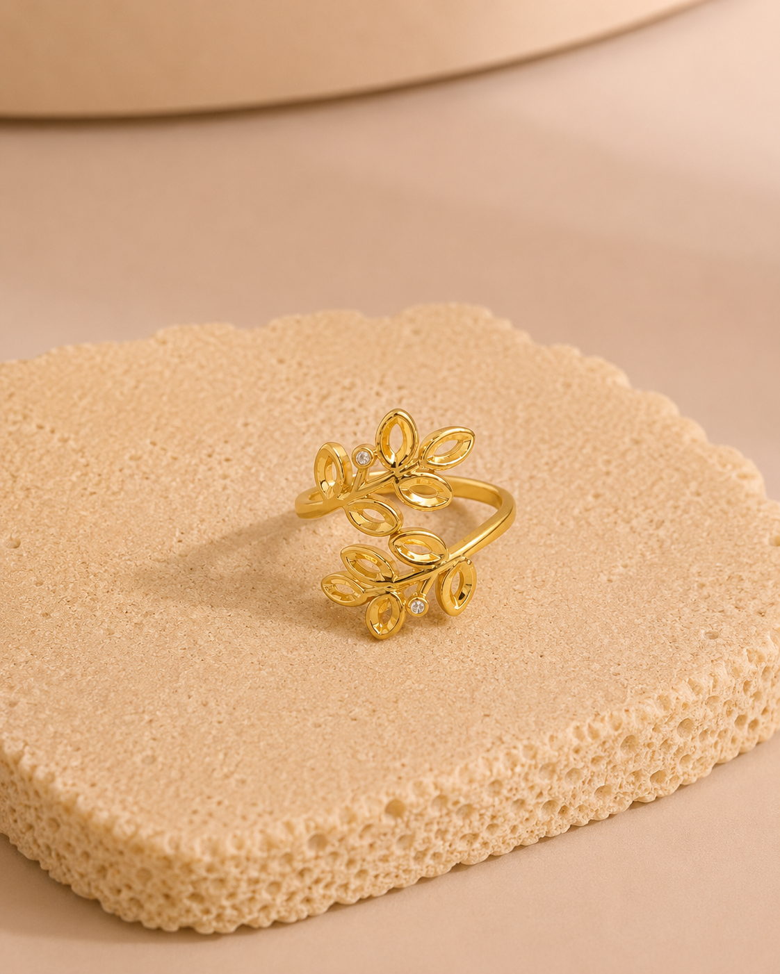 Leaf Zircon Ring
