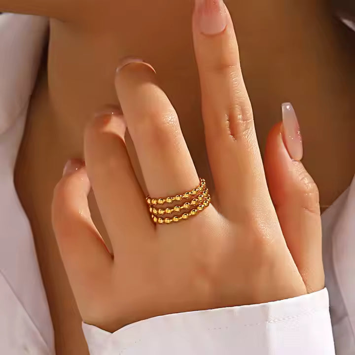3-Layer Round Bead Ring