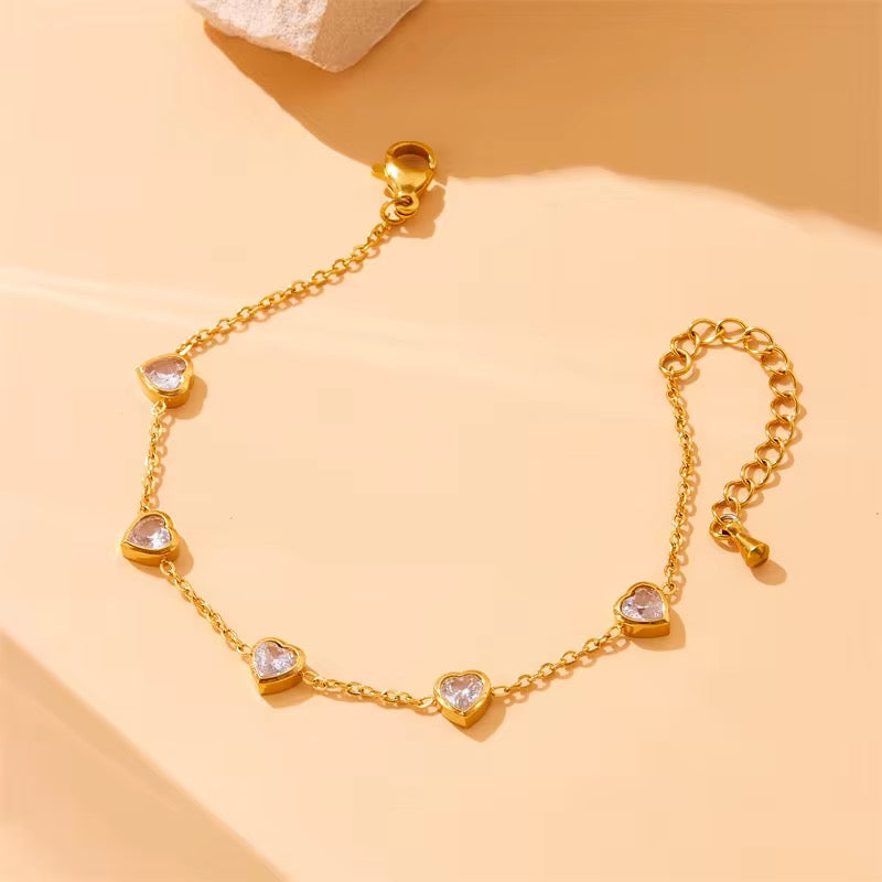 Heart Zircon Bracelet