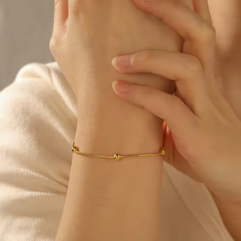 Beaded Snake Chain Bracelet