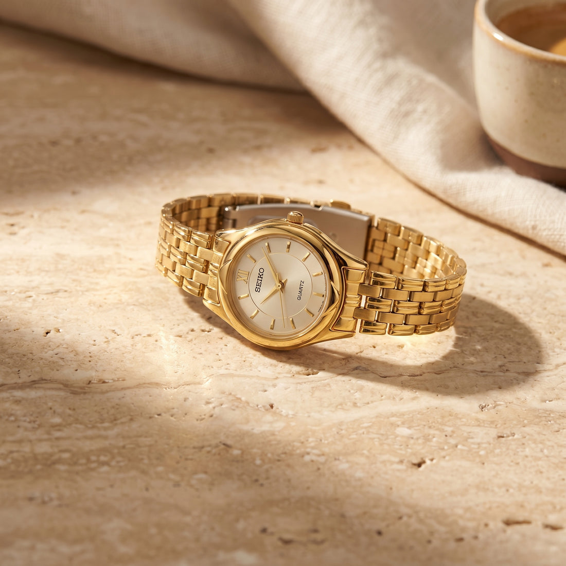 Seifco Silver Tone Mini Round Watch