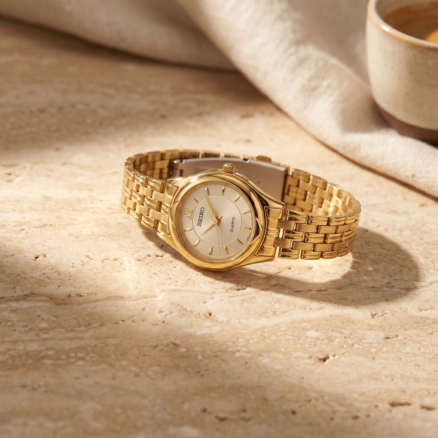 Seifco Silver Tone Mini Round Watch