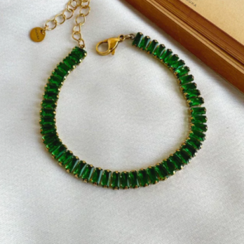 Green Tennis Bracelet