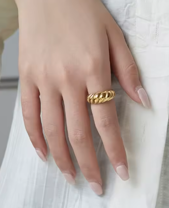 Gold Croissant Ring - Image 2