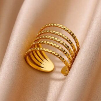 Gold Multi-Band Cuff Ring