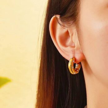 C Shaped Zircon Earrings