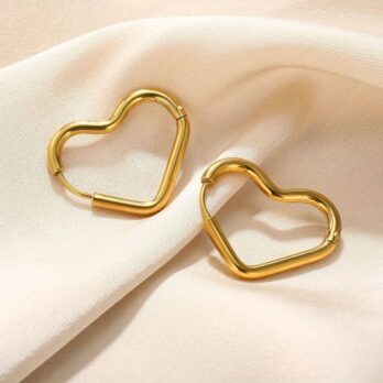 Heart Shaped Hoop Earrings