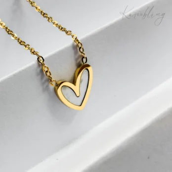 White Heart Necklace