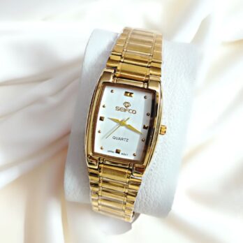 Seifco White-Tone Rectangular Quartz Watch