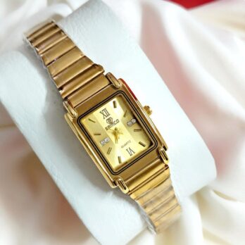 Seifco Gold-Tone Rectangular Quartz Watch