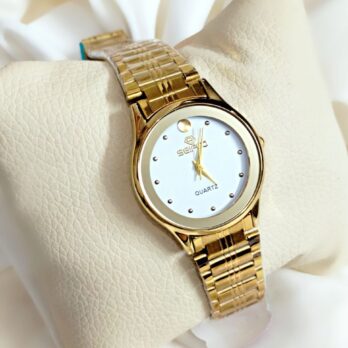 Seifco White-Tone Mini Round Watch