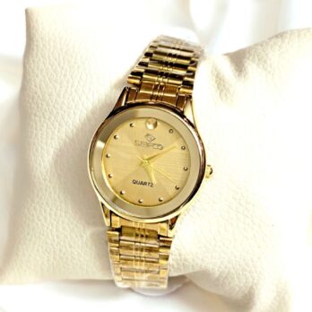 Seifco Gold-Tone Mini Round Watch