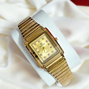 Seifco Gold-Tone Rectangular Quartz Watch