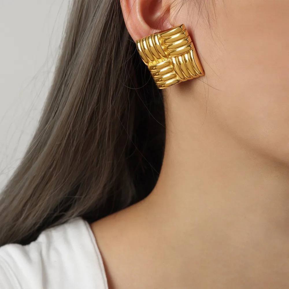 Square Statement Earrings - Image 2