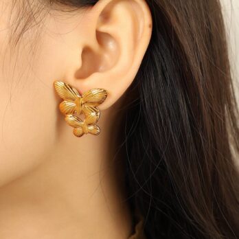 Gold Butterfly Earrings