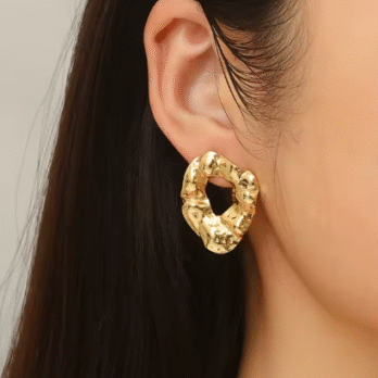Irregular Hammered Stud Earrings