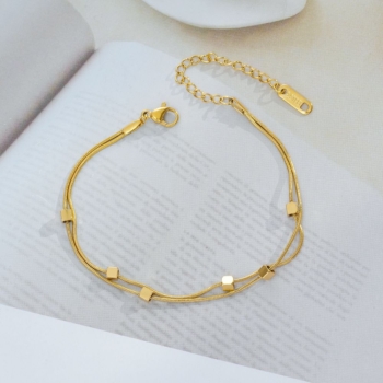 Double Layered Cubes Studded Bracelet