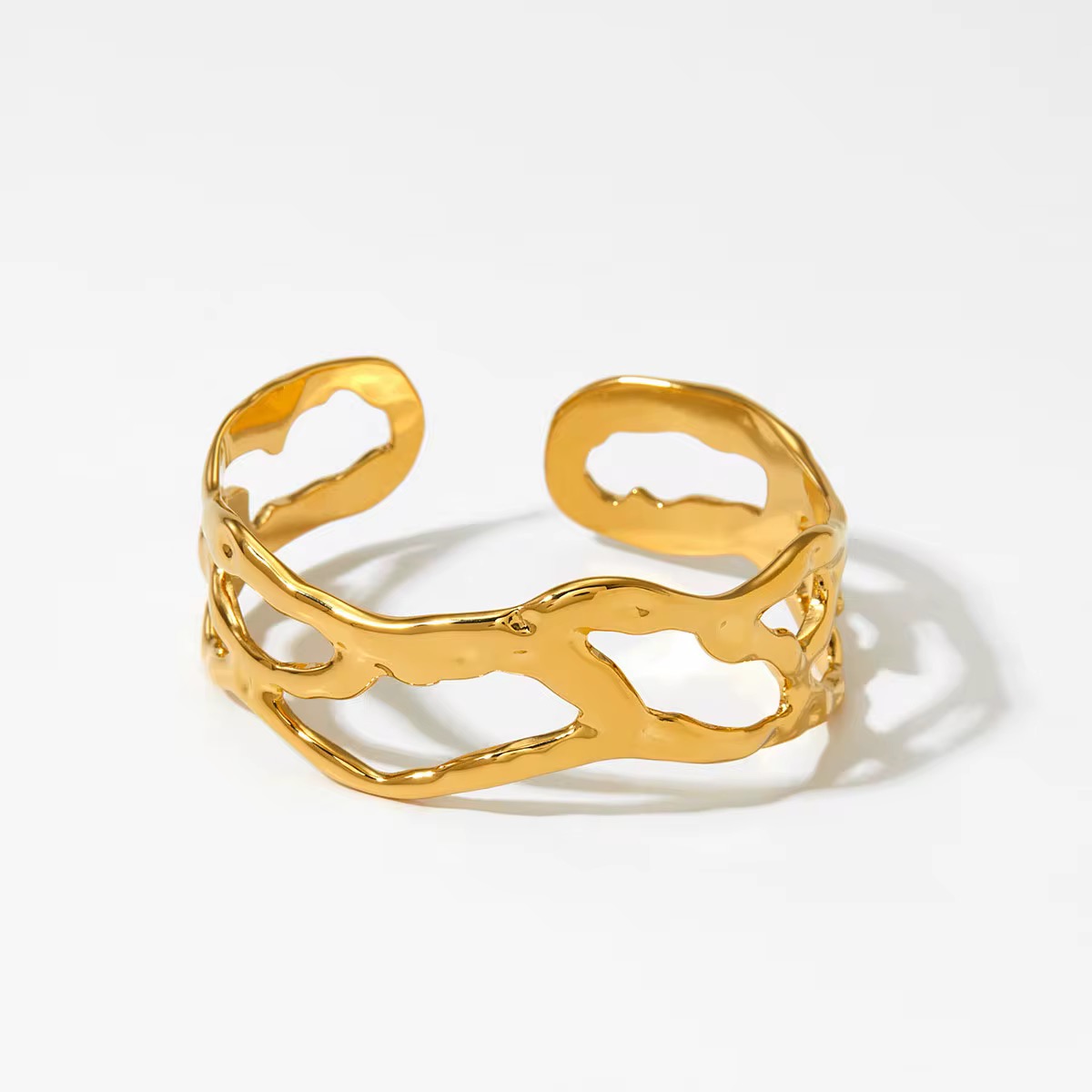 Hammered Cuff Bangle - Image 2