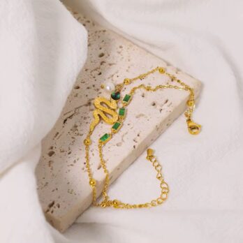 Green Zircon Snake Bracelet