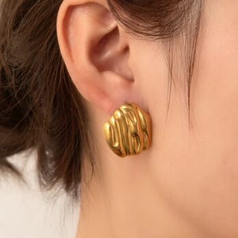 Hammered Rock Texture Earrings