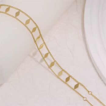 Double Layers Rhombus Choker Necklace