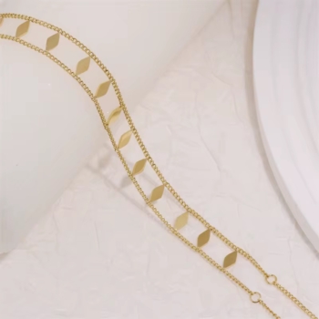 Double Layers Rhombus Choker Necklace