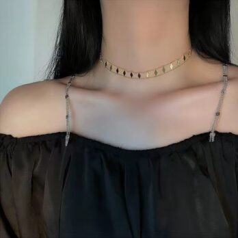 Double Layers Rhombus Choker Necklace