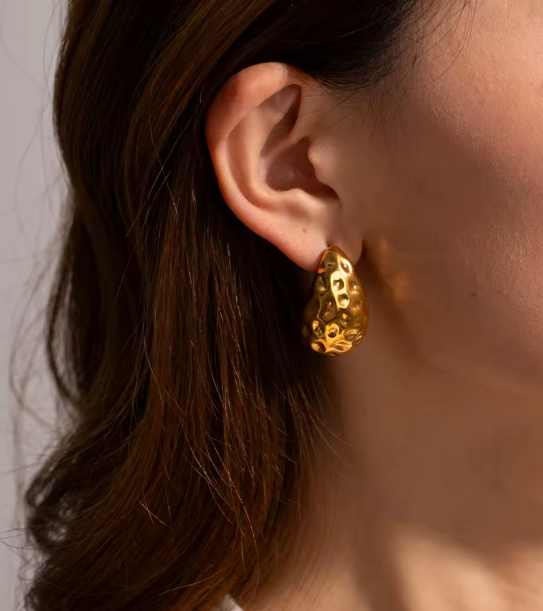 Water Drop Hammer Earrings - Image 2