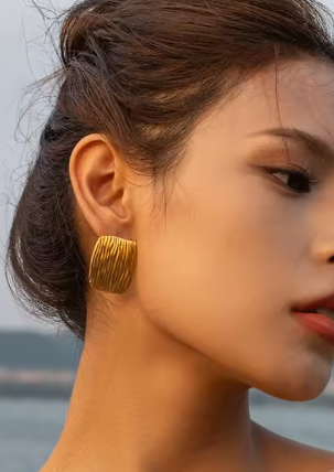 Geometric Square Earrings - Image 2