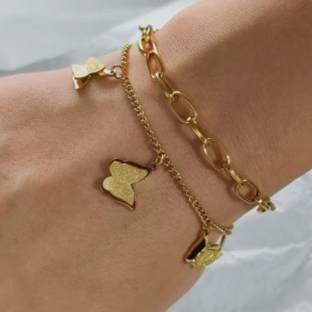 Punk Butterfly Pendant Bracelet