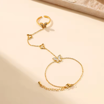 Butterfly Finger Ring Chain Bracelet