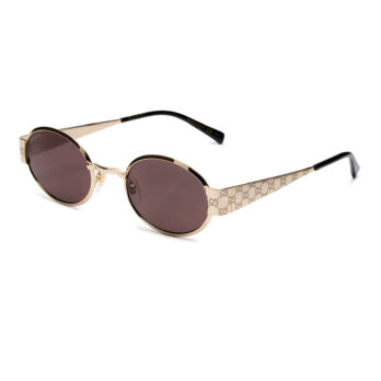 Gucci GG Monogram Metal Oval Sunglasses